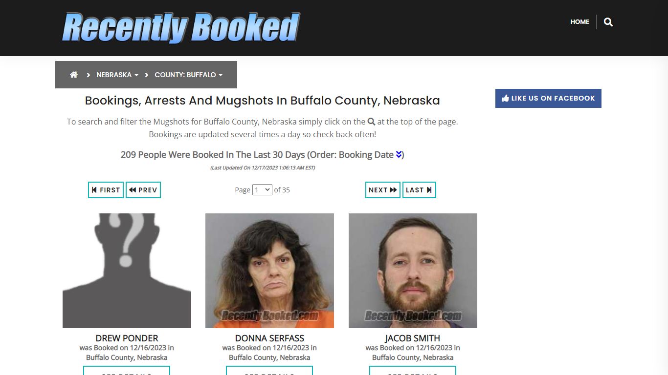 Bookings, Arrests and Mugshots in Buffalo County, Nebraska