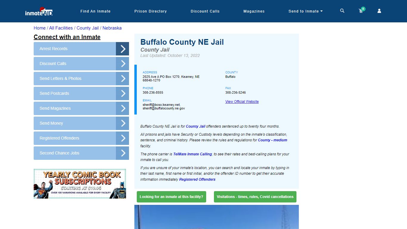 Buffalo County NE Jail - Inmate Locator - Kearney, NE